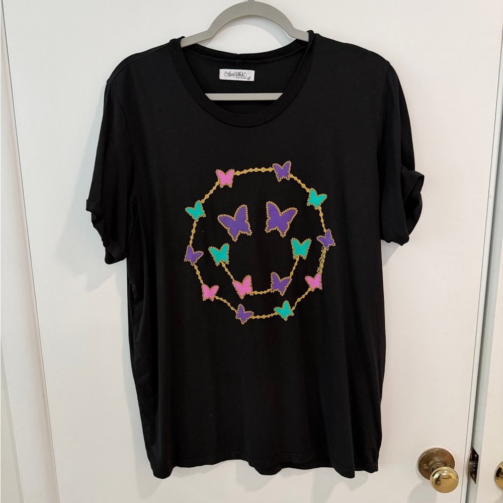 Lauren Moshi Black Crew Neck Tee